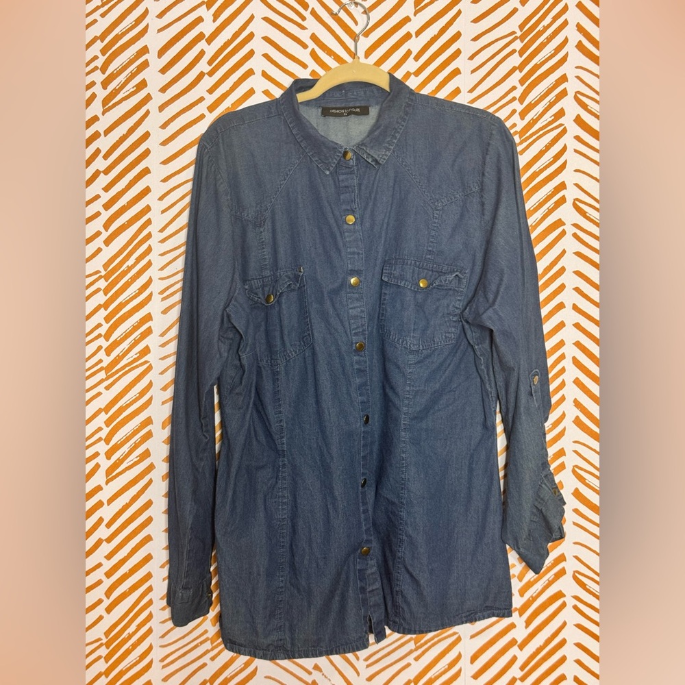 Fashion to Figure Dark Blue Button Down Shirt